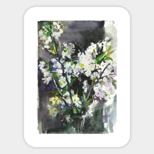 cherry blossom watercolor painting Sticker